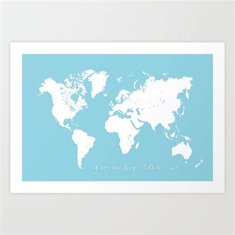 World Map Blue And White