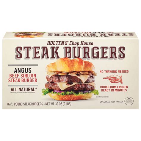 Save On Holtens Chop House Angus Beef Sirloin Steak Burgers 6 Ct Order Online Delivery Giant