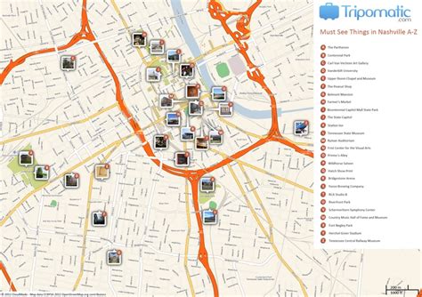 Free Printable Map Of Nashville Attractions From Get
