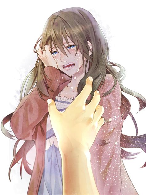 Crying Anime Girl With Brown Hair