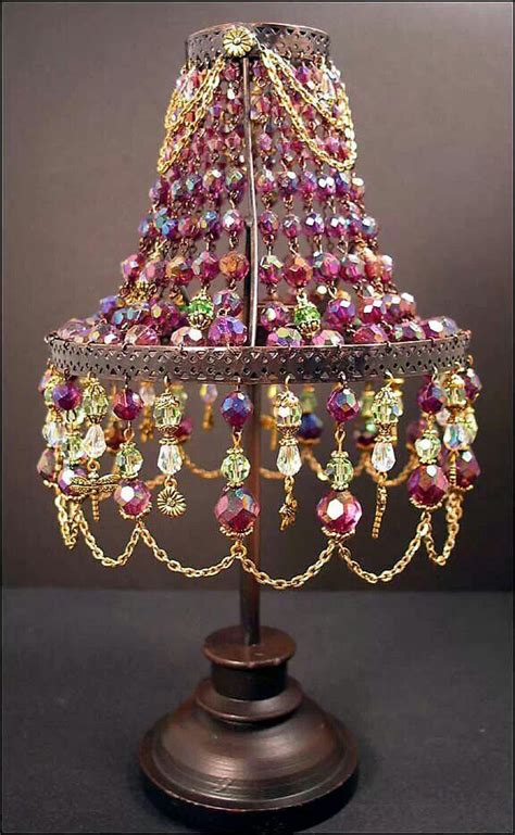 Bejeweled Lamp Shade Beaded Lampshade Beaded Lamps Boho Lamp