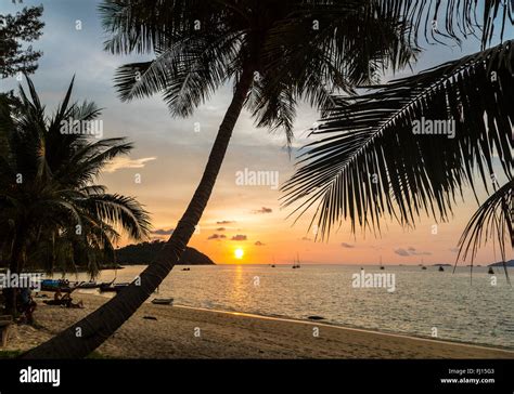 Sunset Over A Lonely Beach In Koh Lipe Island In The Andaman Sea In