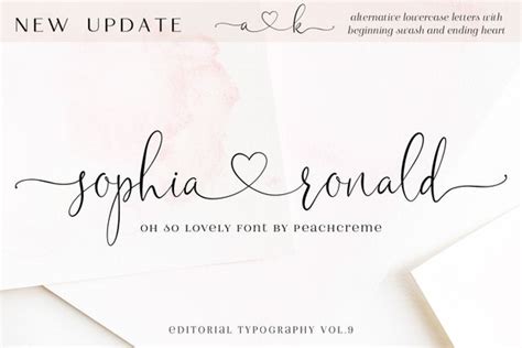 Calligraphy Font Modern Calligraphy Heart Fonts Wedding Etsy