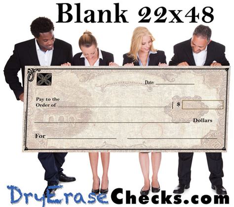 Blank Giant Check 22 X 48 Large Size Giant Check