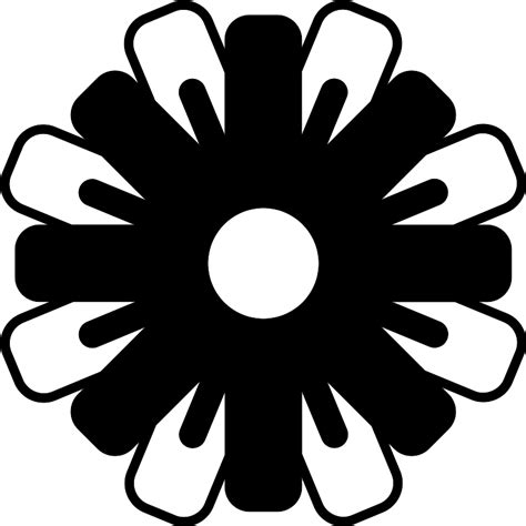 Flower With Black And White Petals Variant Vector Svg Icon Svg Repo