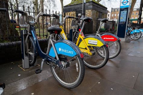 Various Public Bikes In London Editorial Photography Image Of City
