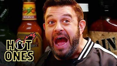 Watch Hot Ones Season Episode Adam Richman Fanbabes Out While Eating Spicy Wings Online Now