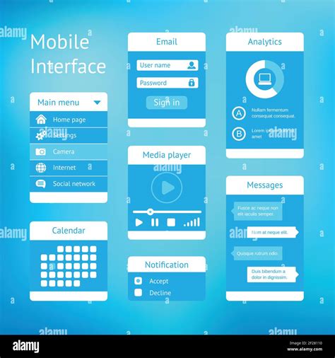 Vector User Interface Template Design For Mobile Apps Stock Vector