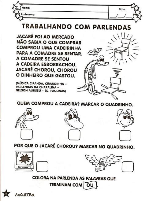 Parlendas → 30 Parlendas Do Folclore Brasileiro Imprimir