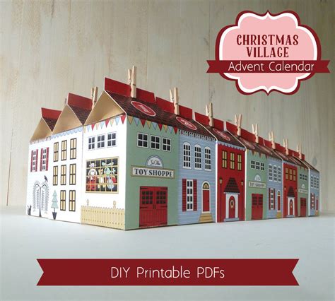 Advent Calendar Printable Christmas Village Diy Paper Houses Diy
