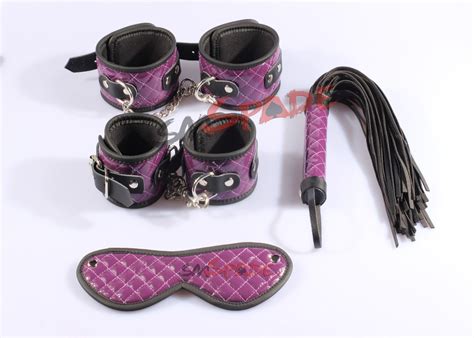 free shipping handcuffs ankllecuffs leather whip blindfold 4pcs sex toy for couples pu leather