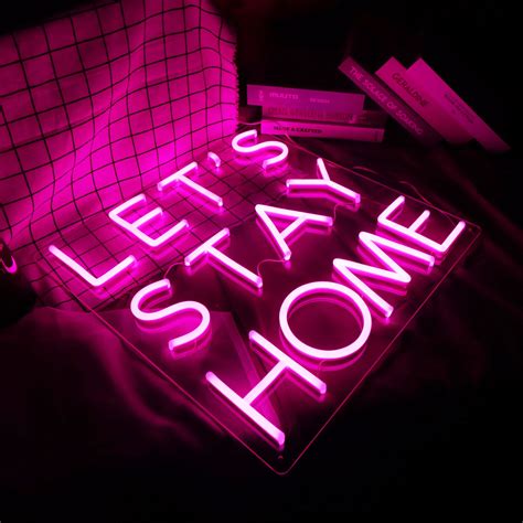 Lets Stay Home Neon Signled Neon Light Light Sign For Etsy Uk