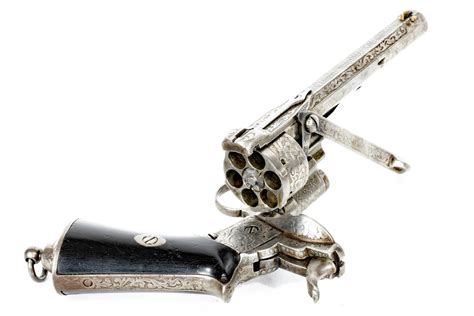 Rare French Lepage Moutier Model 1858 9mm Cartridge Revolver