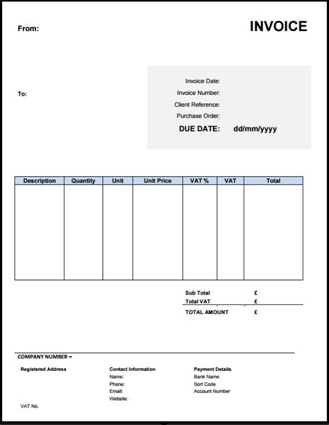 Free Invoice Template Uk Use Online Or Download Excel And Word