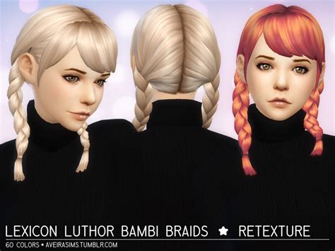 Aveiras Sims 4 Lexicon Luthor Bambi Braids Retexture Sims 4