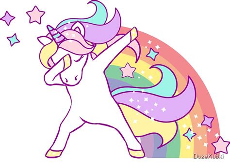 Unicorn Dab Stickers By Duzekubki Redbubble