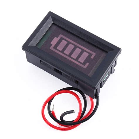 V Acid Lead Lithium Batteries Indicator Battery Capacity Red Led Display Tester With Voltmeter