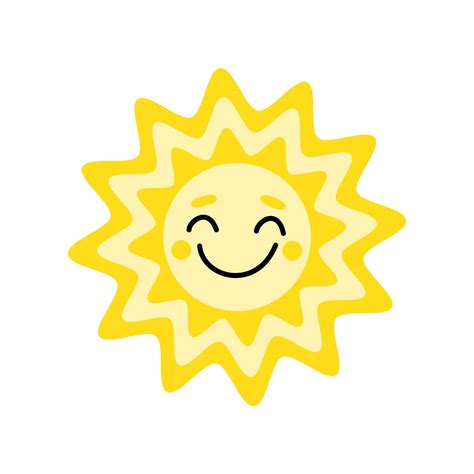 Sol Con Sonrisa Dibujos Animados Amarillo Lindo Sol Sonriente Sol