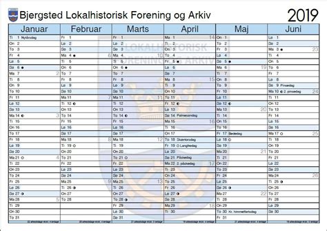 Kalender Bjergsted Lokalhistorisk Forening Og Arkiv