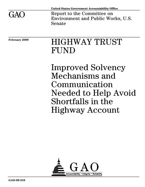 Highway Trust Fund Improved Solvency Mechanisms And Communication