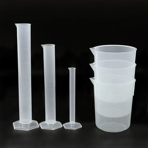 Ulab Scientific Stackable Graduated Plastic Beaker And Measuring Cylinder Set Including Pcs Of
