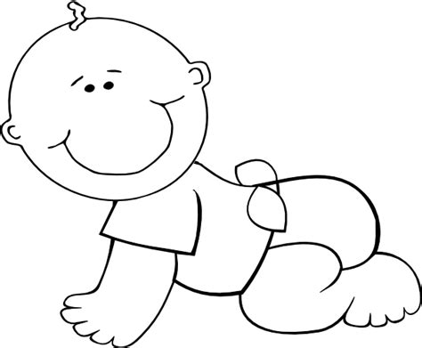 Crawling Baby Boy Outline 2 Clip Art At Vector Clip Art