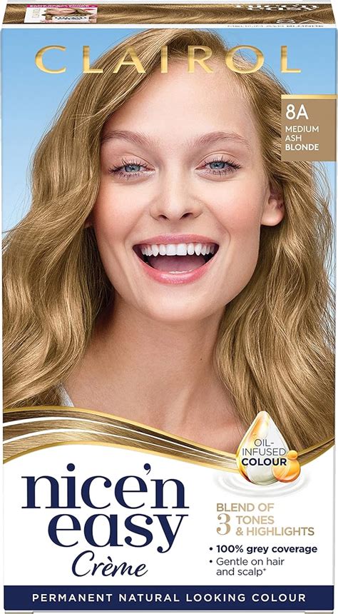 Clairol Nice n Easy Crème Permanent Hair Dye 8A Medium Ash Blonde