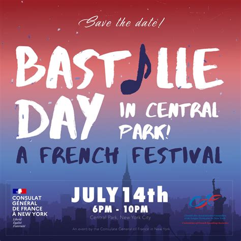 Save The Date Bastille Day Un Festival Français à Central Park Pour Consulat Général