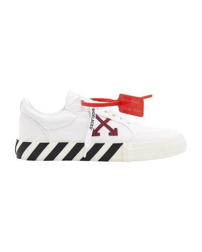 Off White Co Virgil Abloh Canvas White And Purple Vulcanized Low Top
