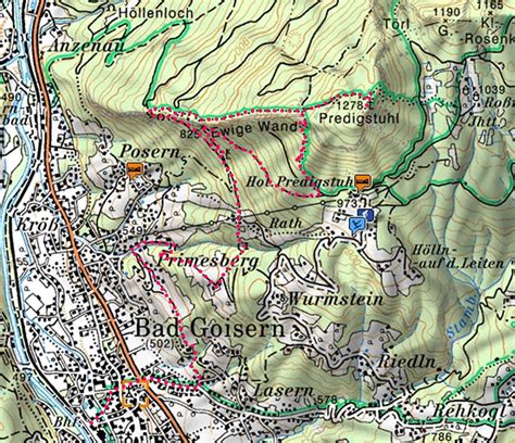 Karte Mit Route Bad Goisern Primesberg Ewige Wand