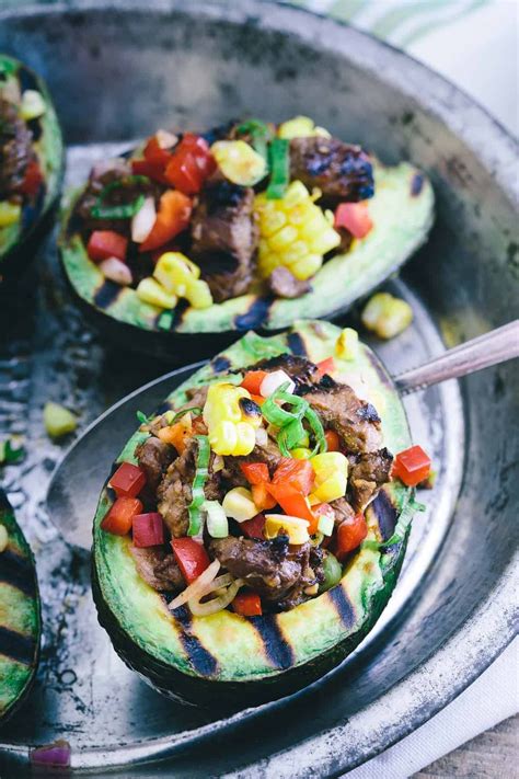 Grilled Avocados Asian Steak Stuffed Grilled Avocados Recipe Bbq