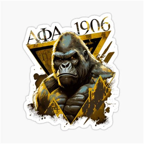 Alpha Phi Alpha Abstract Gorilla Sticker For Sale By Mrmydell