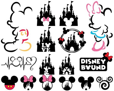 Mickey Mouse SVG Minnie Mouse SVG Disney Castle SVG Vector Files