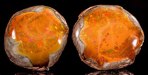Fire Opal In Volcanic Matrixmezezo Ethopia Crystal Gems Crystals