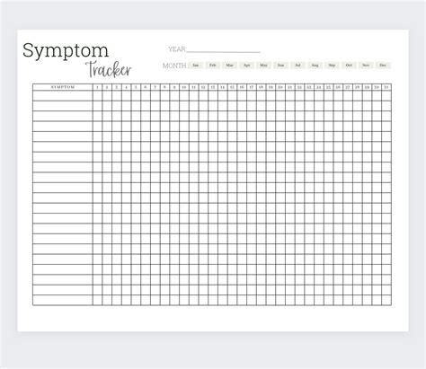 Symptoms Tracker Printable In 2020 Symptom Tracker Printable Images