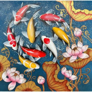 Beautiful Koi Fish Painting For Sale Royal Thai Art