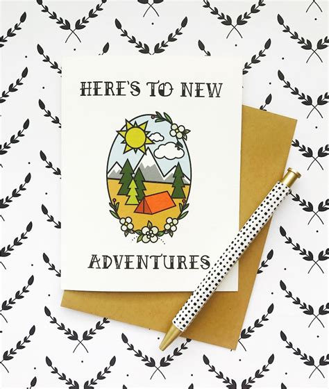 Heres To New Adventures Greeting Card Etsy