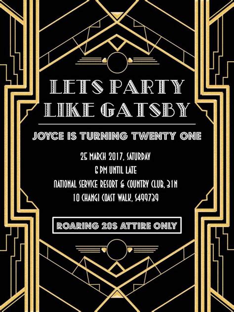 Great Gatsby Party Invitation Gatsby Party Invitations Gatsby