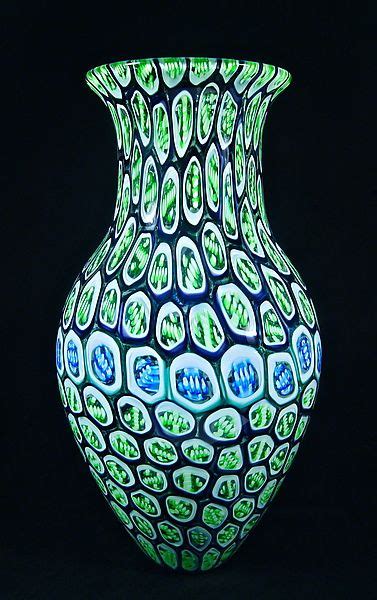 Large Banded Murrini Vase By Michael Egan Art Glass Vase Artful