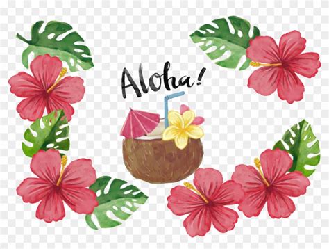 Red Tropical Flower Poster Hawaiian Flowers Png Free Transparent