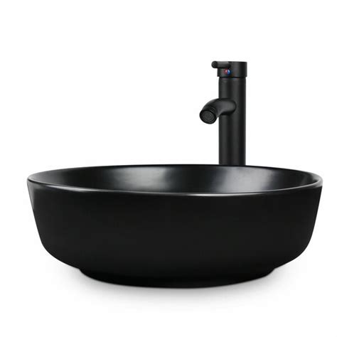 Shop our exclusive collection online!. RAYS Black Ceramic Circular Vessel Bathroom Sink with Faucet & Reviews | Wayfair.ca