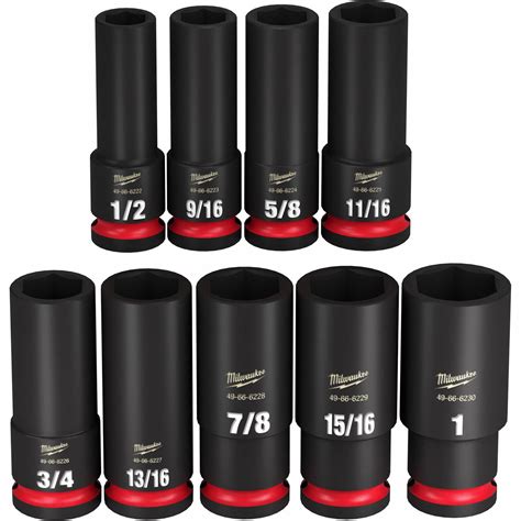 Milwaukee Impact Socket Set Steel Black Phosphate 12 In Impact