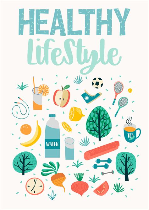Healthy Lifestyle Vector Illustration Design Elements For Graphic