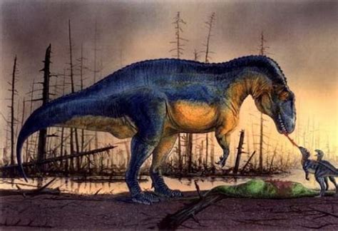 An Artists Rendering Of A Dinosaur And Its Offspring