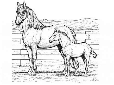 Konie źrebaki I Kolorowanki Dla Dzieci Konie I źrebaki