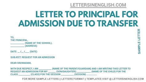School Transfer Letter From Principal