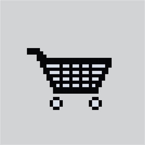 Pixel Art Illustration Cart Market Pixelated Cart Cart Shop Basket