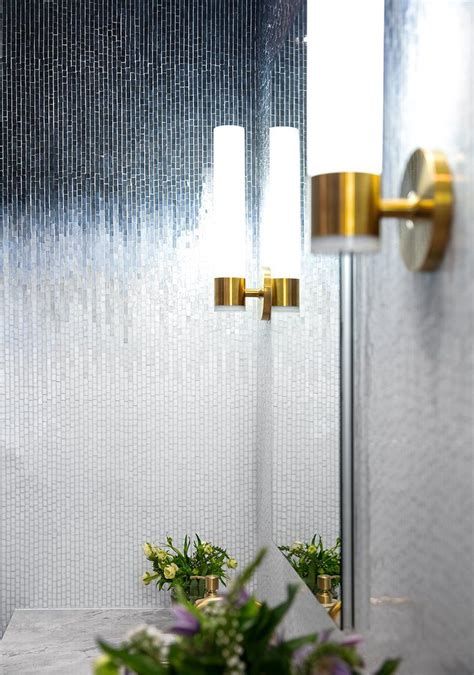Billie Ombre Blue Bathroom Artistic Tile Mosaic Shower Tile Shower