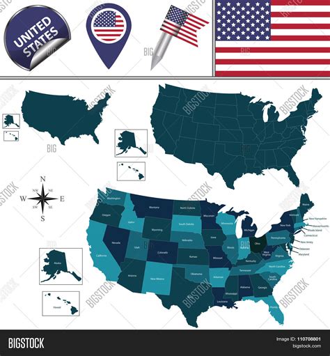 Map United States Vector And Photo Free Trial Bigstock