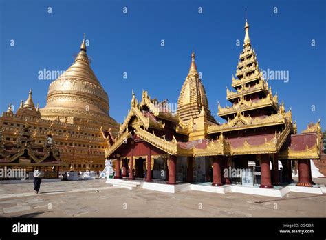 Shwezigon Pagoda Bagan Central Myanmar Myanmar Burma Asia Stock